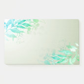 グリーンウォーターカラーの葉と花の植物学的な結婚式 ポストイット (正面)