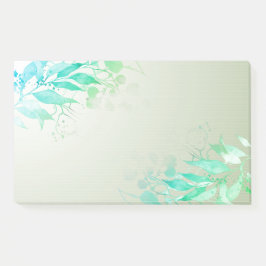 グリーンウォーターカラーの葉 花 ボタニカル ウェディング ポストイット