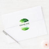 グリーンウォーターカラーアブストラクトスモールビジネスありがとう ラウンドシール (封筒)