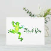 グリーンウォーターカラーカエル サンキューカード (スタンド正面)