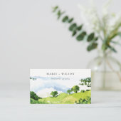 グリーンウォーターカラーカントリーサイドヒルズ結婚の歓迎 エンクロージャーカード (スタンド正面)