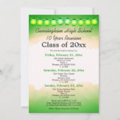 グリーンウォーターカラークラス懇親会テンプレート 招待状 (正面)