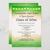 グリーンウォーターカラークラス懇親会テンプレート 招待状 (正面/裏面)