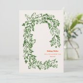 グリーンウォーターカラークリスマスリース 企業の シーズンカード (スタンド正面)