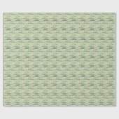 グリーンウォーターカラークレーンダンプトラック文字名写真 ラッピングペーパー (フラット)