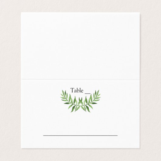 グリーンウォーターカラーグリーンリーフ結婚の座席表 名刺 (外部フラット)