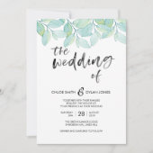 グリーンウォーターカラーサマー結婚式招待状 招待状 (正面)