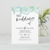 グリーンウォーターカラーサマー結婚式招待状 招待状 (スタンド正面)