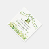 グリーンウォーターカラーシャムロックサンパトリックの日パーティー スタンダードカクテルナプキン (角)