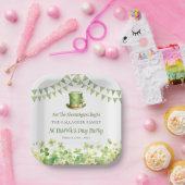 グリーンウォーターカラーシャムロックサンパトリックの日パーティー ペーパープレート (パーティー)