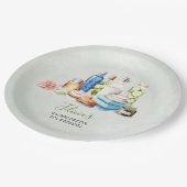 グリーンウォーターカラースパとウェルネスバチェロレッテ ペーパープレート (アングル)