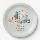 グリーンウォーターカラースパとウェルネスバチェロレッテ ペーパープレート (正面)