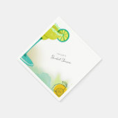 グリーンウォーターカラータコス＆テキーラのブライズシャワー スタンダードカクテルナプキン (角)