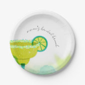 グリーンウォーターカラータコス&テキーラブライダルシャワー ペーパープレート (正面)