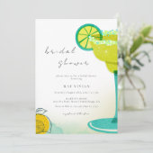 グリーンウォーターカラータコス&テキーラブライダルシャワー 招待状 (スタンド正面)