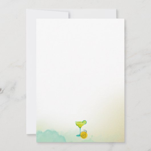 グリーンウォーターカラータコス&テキーラブライダルシャワー 招待状 (裏面)