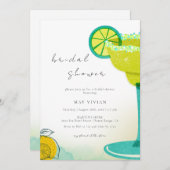 グリーンウォーターカラータコス&テキーラブライダルシャワー 招待状 (正面/裏面)