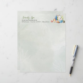 グリーンウォーターカラーデイスパとウェルネス レターヘッド