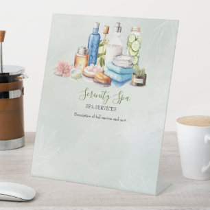 グリーンウォーターカラーデイスパとウェルネス 台座サイン