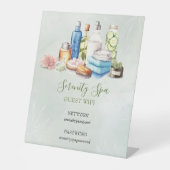 グリーンウォーターカラーデイスパアンドウェルネスWifi 台座サイン (正面)