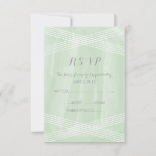 グリーンウォーターカラーデコRSVP 出欠カード