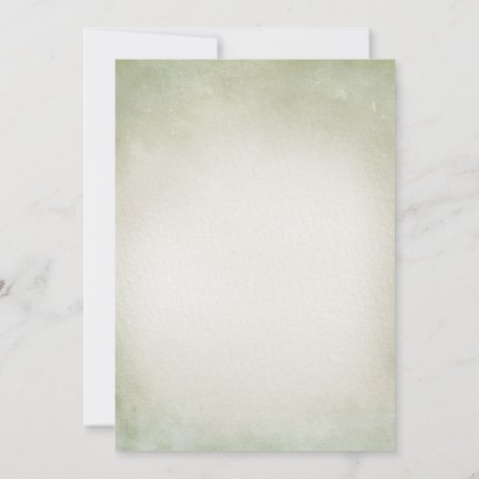 グリーンウォーターカラーハリネズミとマッシュルーム赤ちゃんシャワー 招待状 (裏面)