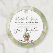 グリーンウォーターカラーバス＆ボディ用ハングタグ 🧼 フェイバータグ (正面)