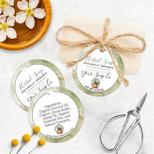 グリーンウォーターカラーバス＆ボディ用ハングタグ 🧼 フェイバータグ