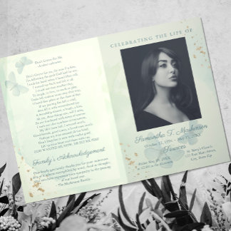 グリーンウォーターカラーバタフライ葬儀サービス プログラム