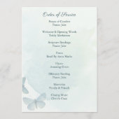 グリーンウォーターカラーバタフライ葬儀サービス プログラム (裏面)