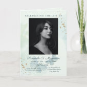 グリーンウォーターカラーバタフライ葬儀サービス プログラム (正面)