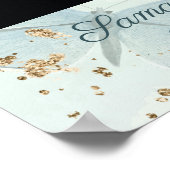 グリーンウォーターカラーバタフライ葬儀サービス ポスター (角)