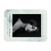 グリーンウォーターカラーバタフライ葬儀サービス マグネット (横)