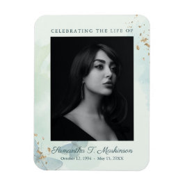 グリーンウォーターカラーバタフライ葬儀サービス マグネット