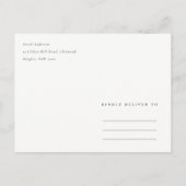 グリーンウォーターカラーフェルン 葉 保存日付 案内ポストカード (裏面)