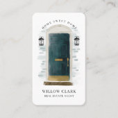 グリーンウォーターカラーフロントドア実在エステートエージェント 名刺 (正面)