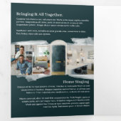 グリーンウォーターカラーフロントドア実在エステートマーケティング 三つ折りカード (内部最初)