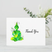 グリーンウォーターカラーブッダ サンキューカード (スタンド正面)