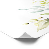 グリーンウォーターカラーブライダルシャワーウェルカムサイン ポスター (角)