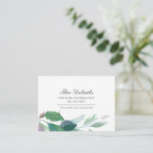 グリーンウォーターカラーボタニカルゲスト詳細インサート エンクロージャーカード (スタンド正面)