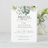 グリーンウォーターカラーボタニカルブライダルシャワー 招待状 (スタンド正面)