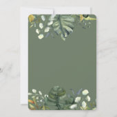 グリーンウォーターカラーボタニカルブライダルシャワー 招待状 (裏面)