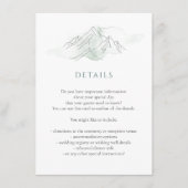 グリーンウォーターカラーマウンテン結婚自然の詳細 エンクロージャーカード (正面)