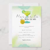 グリーンウォーターカラーマルガリータライムブライダルシャワー 招待状 (正面)