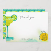 グリーンウォーターカラーマルグリータライム ブライダルシャワー サンキューカード (正面/裏面)