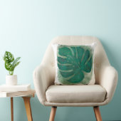 グリーンウォーターカラーモンステラ クッション (椅子)