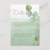 グリーンウォーターカラーユーカリ詳細 エンクロージャーカード (正面)