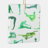 グリーンウォーターカラーヨガオーナメント セラミックオーナメント (右)