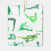 グリーンウォーターカラーヨガオーナメント セラミックオーナメント (左)