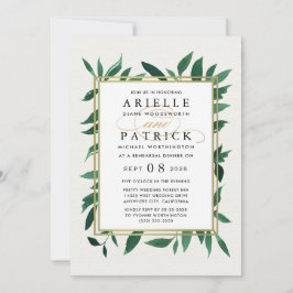 グリーンウォーターカラーリハーサルディナー招待状 招待状